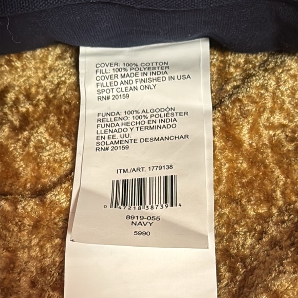 Brentwood Elegant Blue Woven Cotton Textured Square Throw Pillow - Picture 4 of 8